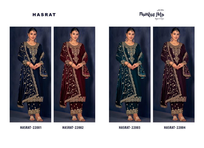 Mumtaz Hasrat Heavy Velvet Salwar Kameez Catalog
